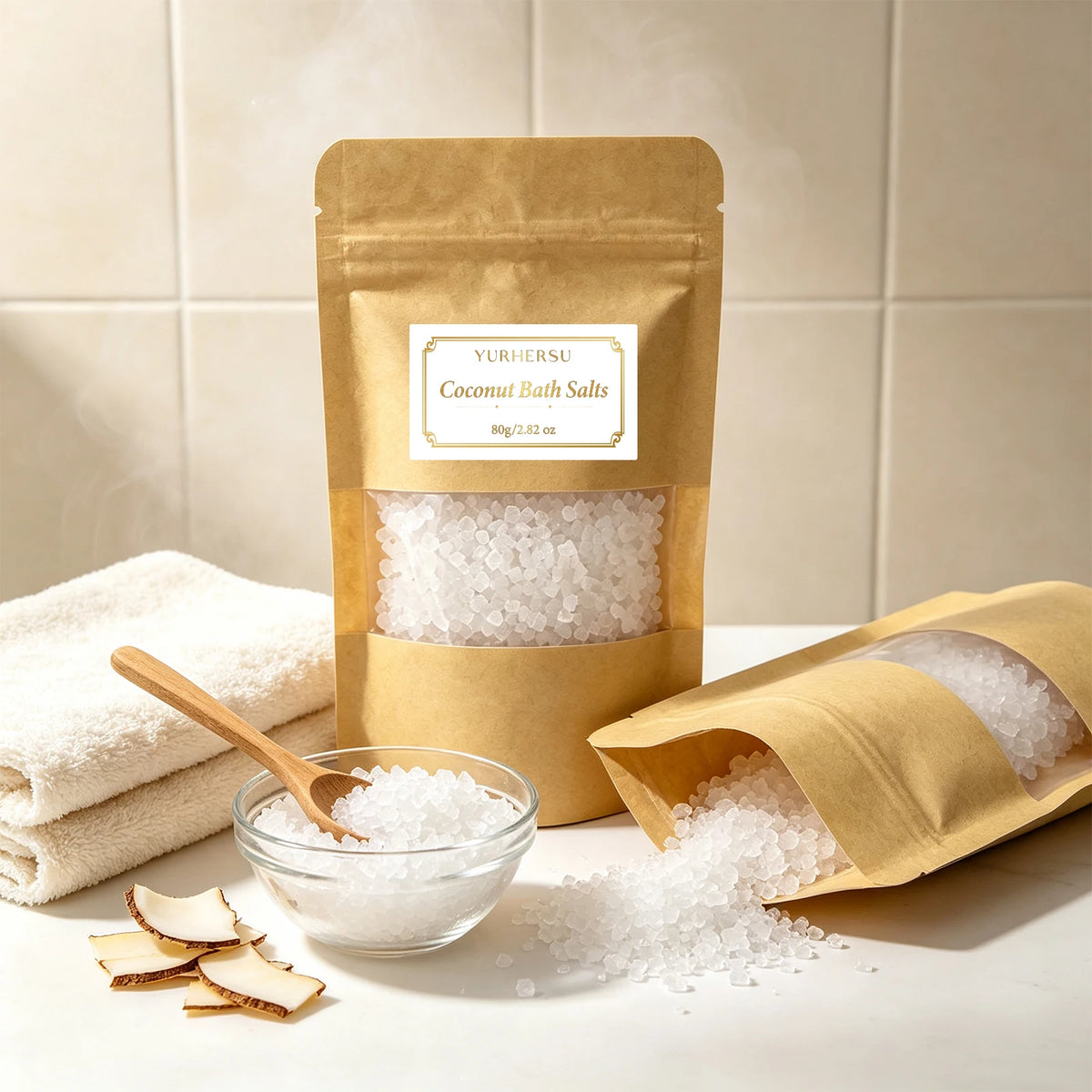 Coconut Exfoliating Bath Salt – Spa Body Scrub | YURHERSU Exfoliating Bath Salt HIP