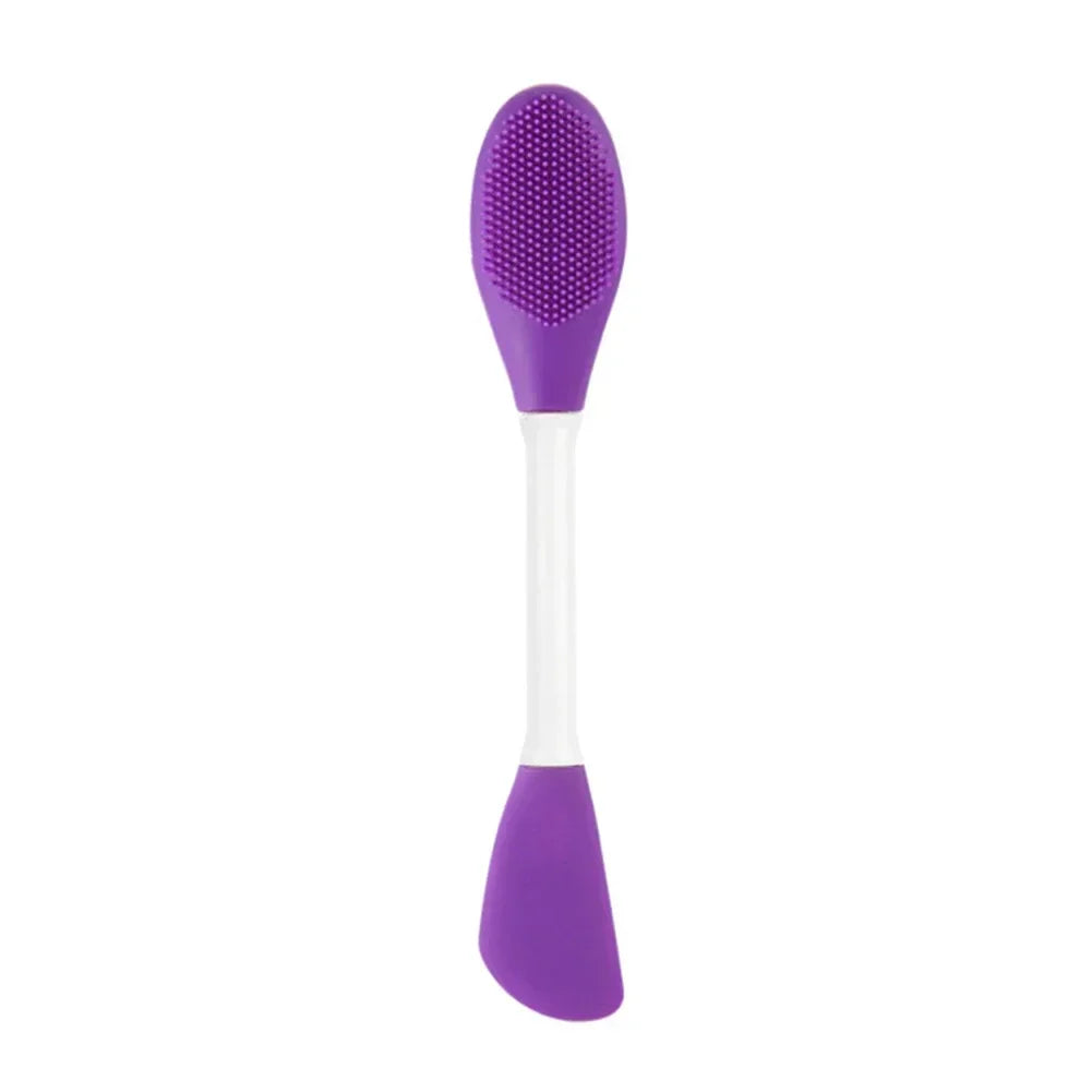 2-in-1 Silicone Face Mask Brush – Double-Head Applicator Face Mask Brush HIP C716-Purple-1pcs