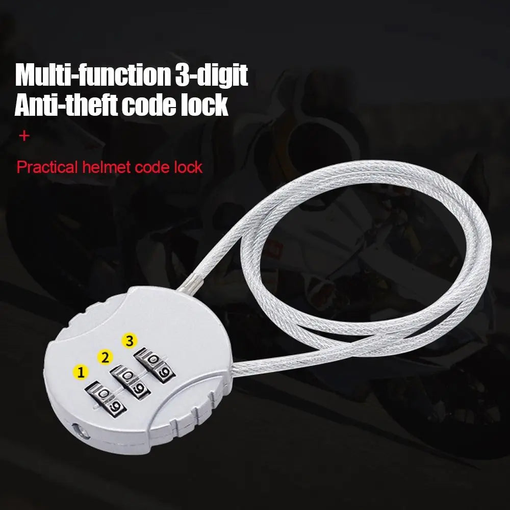 Wire Rope Digit Combination Padlock – Motorcycle Helmet Lock Combination Cable Lock HIP
