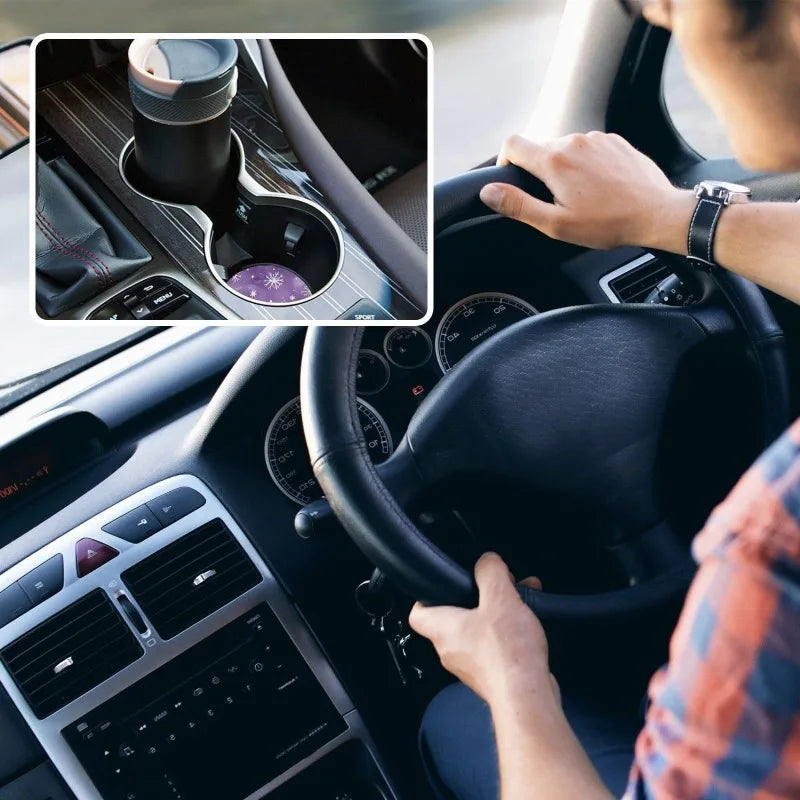 Watercolor Snowflake Car Cup Holder Coasters – 2-Pack Car Cup Coasters HIP