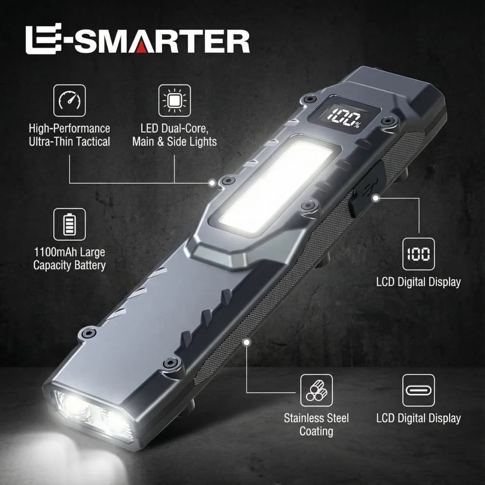 ESMARTER Tactical Rechargeable EDC Flashlight – 8 Modes 1600lm Tactical Flashlight HIP