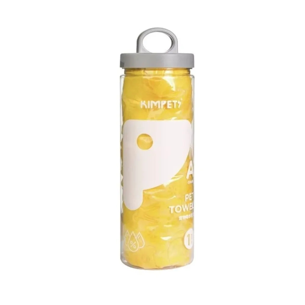 Pet Drying Towel 66x43cm – Soft Deerskin with Storage Bucket Pet Grooming Towel HIP Yellow