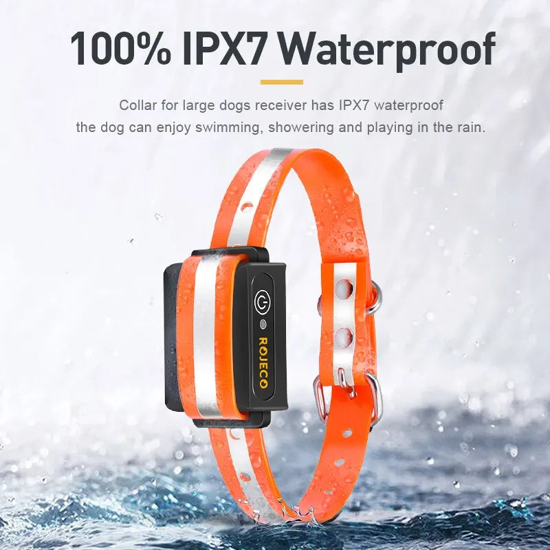 ROJECO 1000m Electric Dog Training Collar Remote Control Training Collar For Pet Rechargeable Dog Bark Control Stop Shock Collar HIP