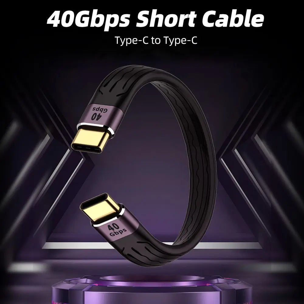 USB 4.0 Gen3 Cable 40Gbps 100W E-Marker Fast Charging USB-C Data Cable HIP