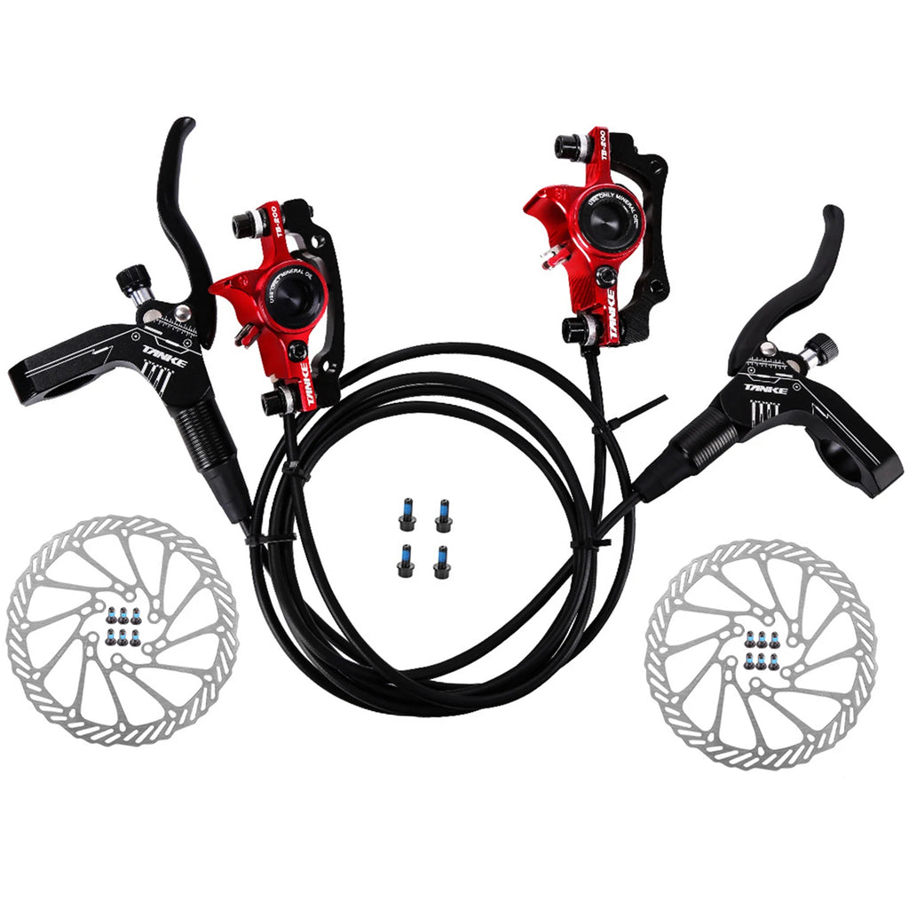 Bicycle Hydraulic Disc Brakes Front Rear Calipers Set for MTB Mountain Bike Left Right Brake Lever Kit with 160mm Disc Rotor HIP Front left