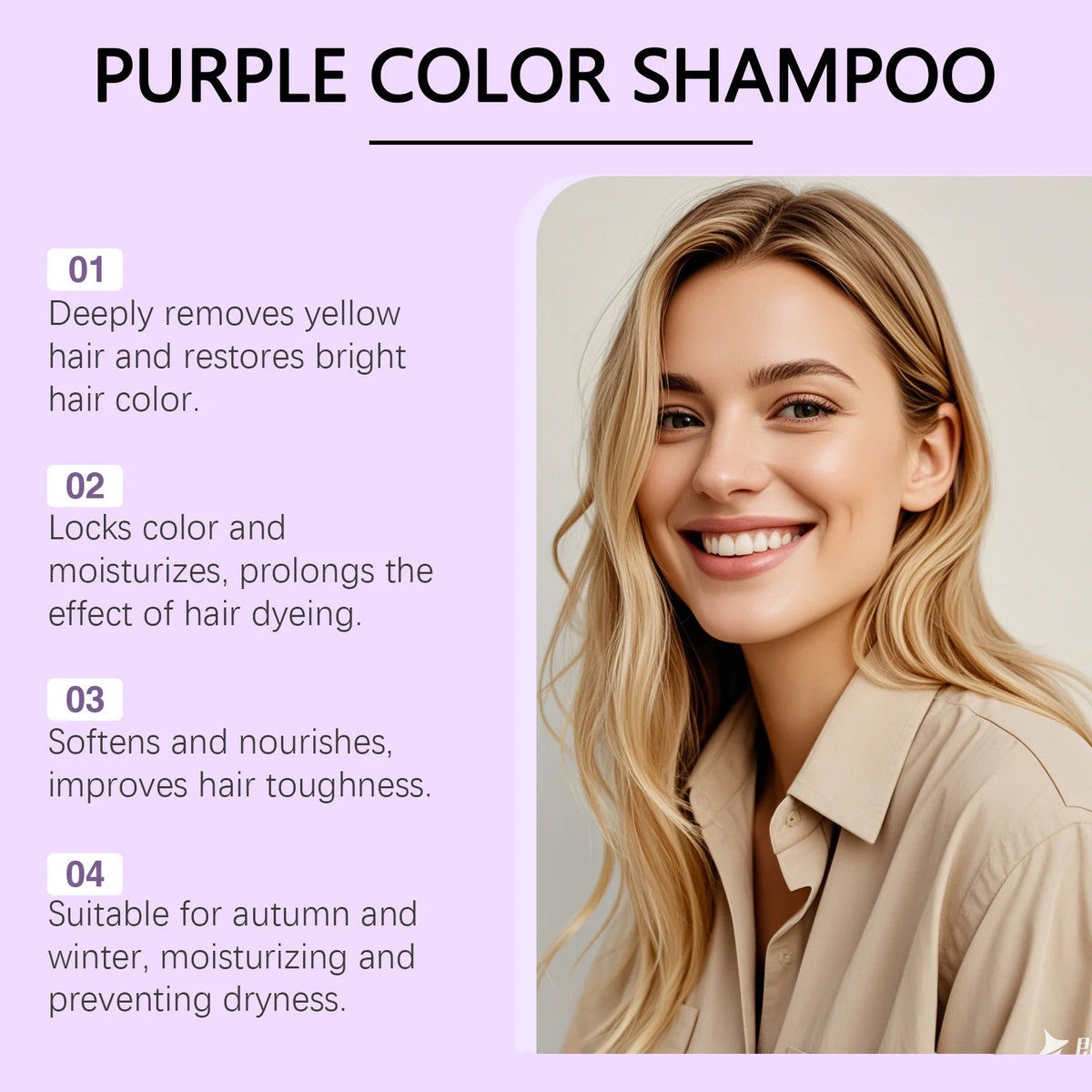 Purple Conditioner for Blonde, Bleached & Silver Hair – 100g Purple Toning Conditioner HIP