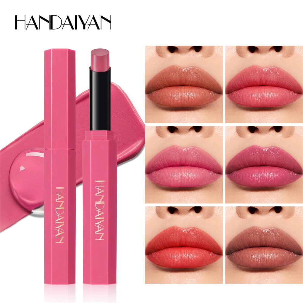6 Colors Lipstick Pen Waterproof Moisturizing Water Gloss Lipstick Non-stick Cup Makeup Hexagonal Lip Liner Pen Beauty Cosmetics HIP