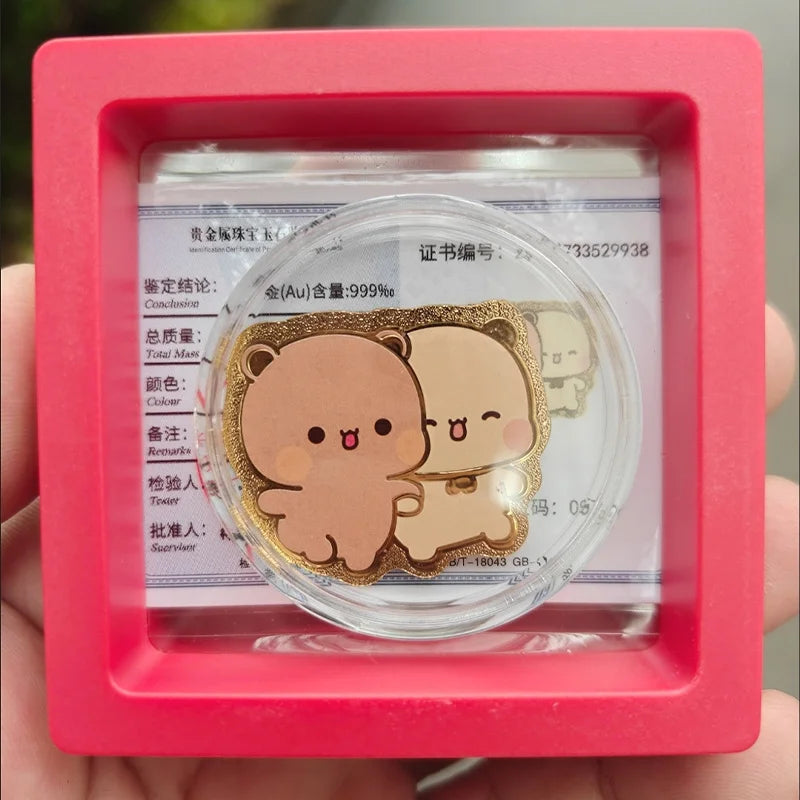 Panda Bubu & Dudu 999 Pure Gold Phone Sticker – Anime Gift Anime Collectible Sticker HIP