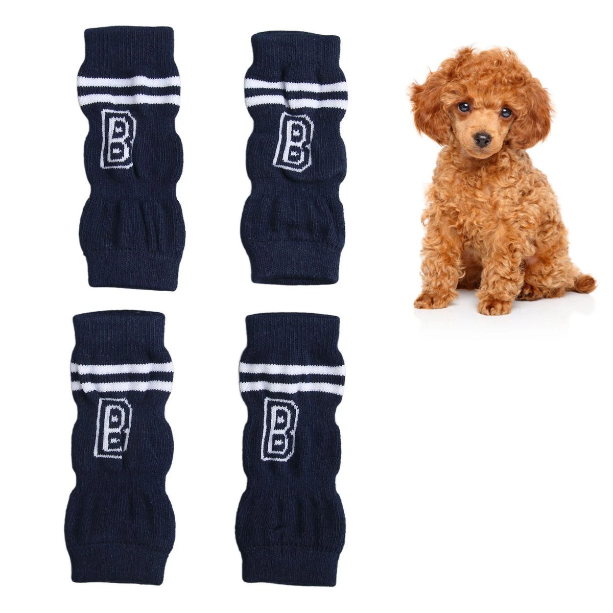 4pcs Dog Elbow Sleeve Dog Elbow Protector Joint Dirty Resistance Stylish Letter Pattern Pet Elbow Protective Sleeve HIP