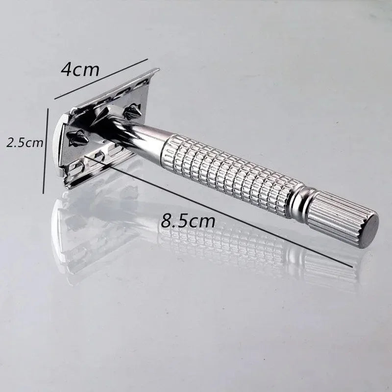 Men's Double-Edged Safety Razor – Stainless Steel Barber Shaver Safety Razor HIP