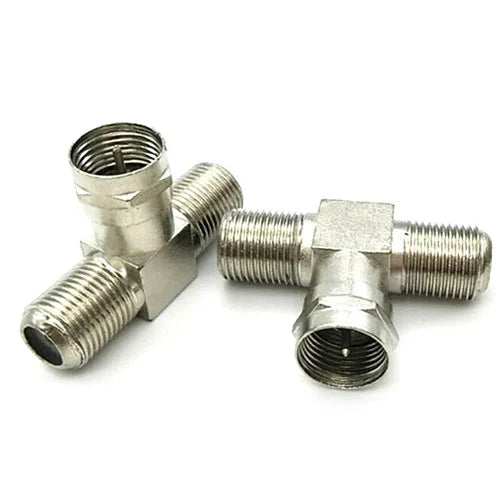 2-Way F-Type Coaxial Splitter – Male to 2 Female TV & Satellite Coaxial Signal Splitter HIP