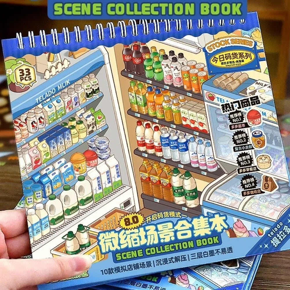 3D Scenery Sticker Book – 10 Scenes, 33 Sheets | Pet Shop Craft Sticker Book HIP