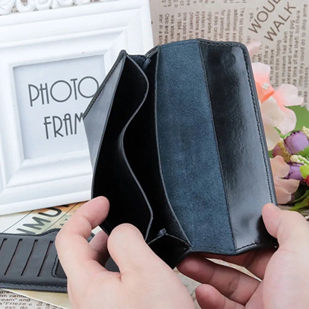 Genuine Leather Women's Long Wallet – Slim Clutch Purse Leather Wallet Clutch HIP