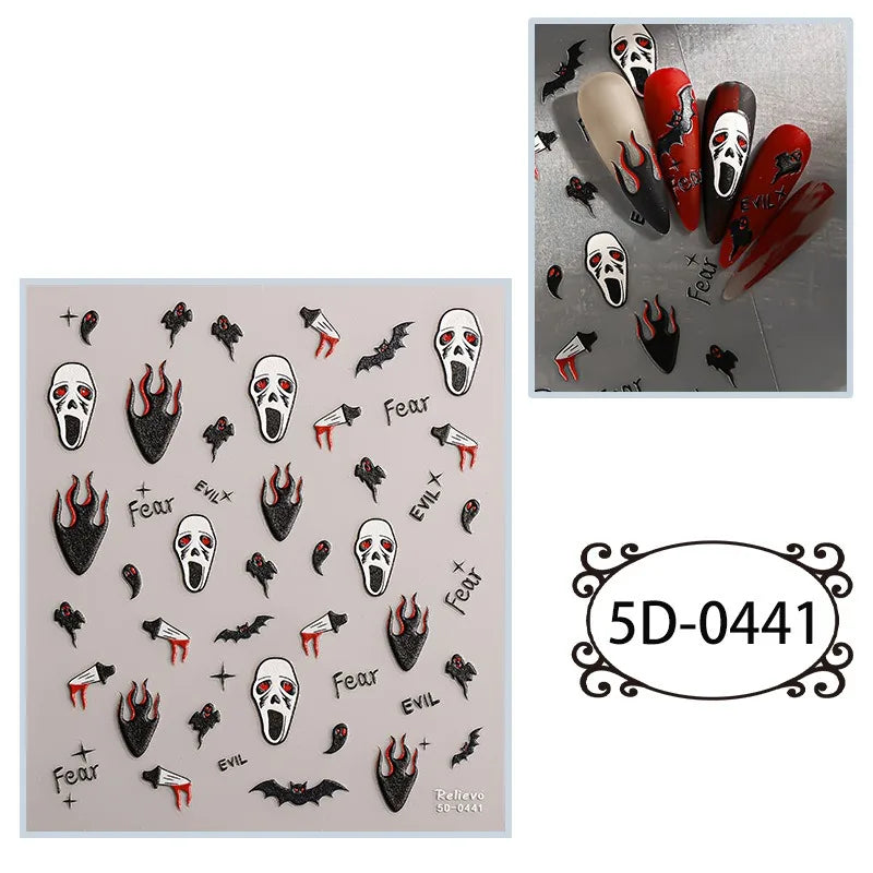 5D Embossed Nail Art Stickers – Waterproof DIY Decals | HIP