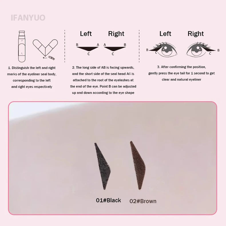 Black Brown Integrated Eyeliner Stamp Precise Outline Signet Eye Liner Extension Stamps Liquid Eyeliner Pen Waterproof Lasting HIP
