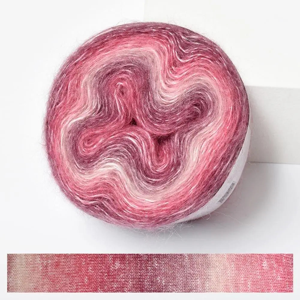 250M Rainbow Gradient Silk Mohair Cake Yarn – Soft & Versatile Cake Yarn HIP 05