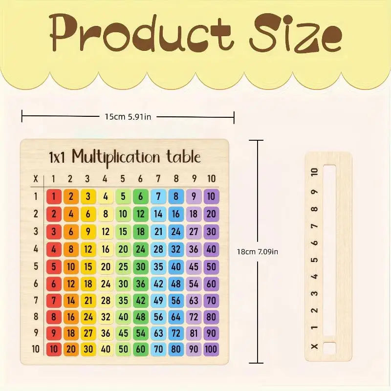 Wooden Sliding Multiplication Table Board for Kids | Math Toy Educational Math Board HIP 18x15cm