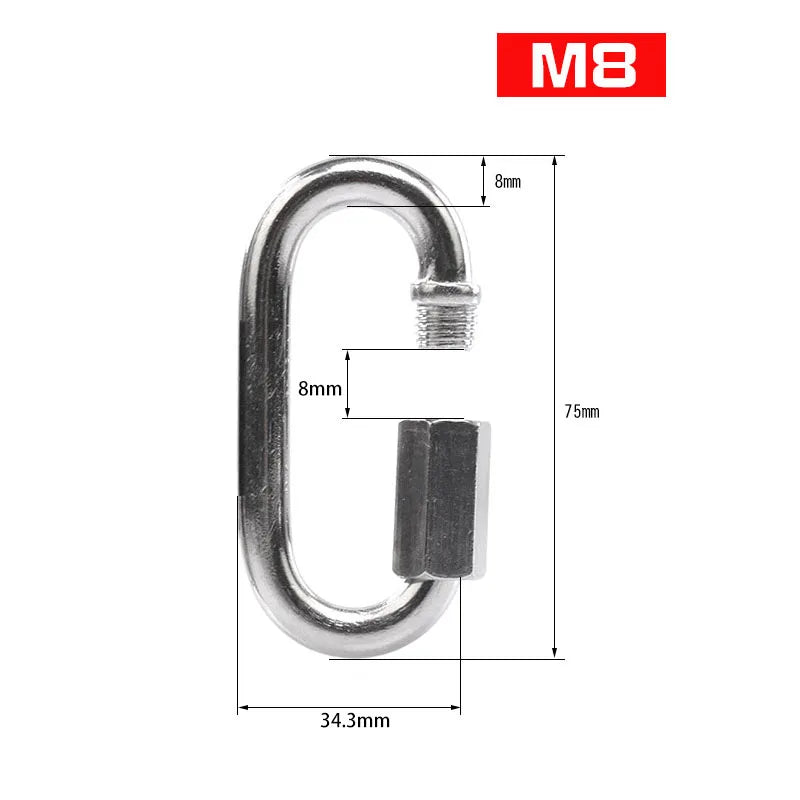 304 Stainless Steel Quick Link Carabiner – M4 to M12 Sizes Quick Link Carabiner HIP C260-M8-1pcs