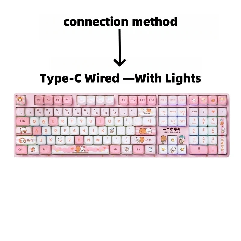 Panda Bubu & Dudu Cartoon Keyboard & Mouse Set | Cute Gift Cartoon Keyboard Mouse Set HIP Wired keyboard