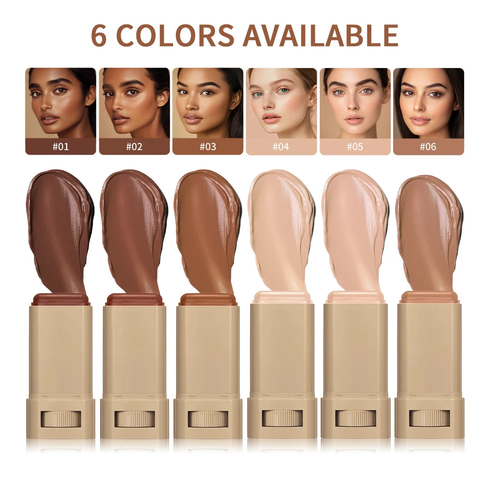 4pcs Face Makeup Set Waterproof Skin Tint Stick Foundation Blush Stick Contour Stick Skin Tint Balm With Beauty Sponge Cosmetics HIP