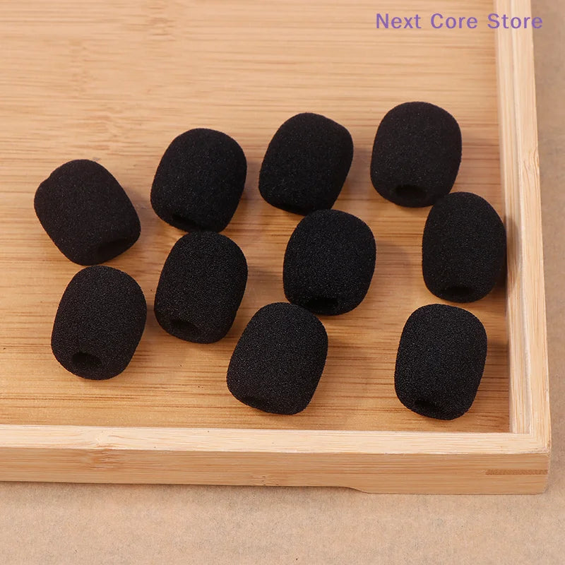 10-Pack Black Sponge Mic Covers for Helmet Bluetooth Intercoms Microphone Sponge Cover HIP