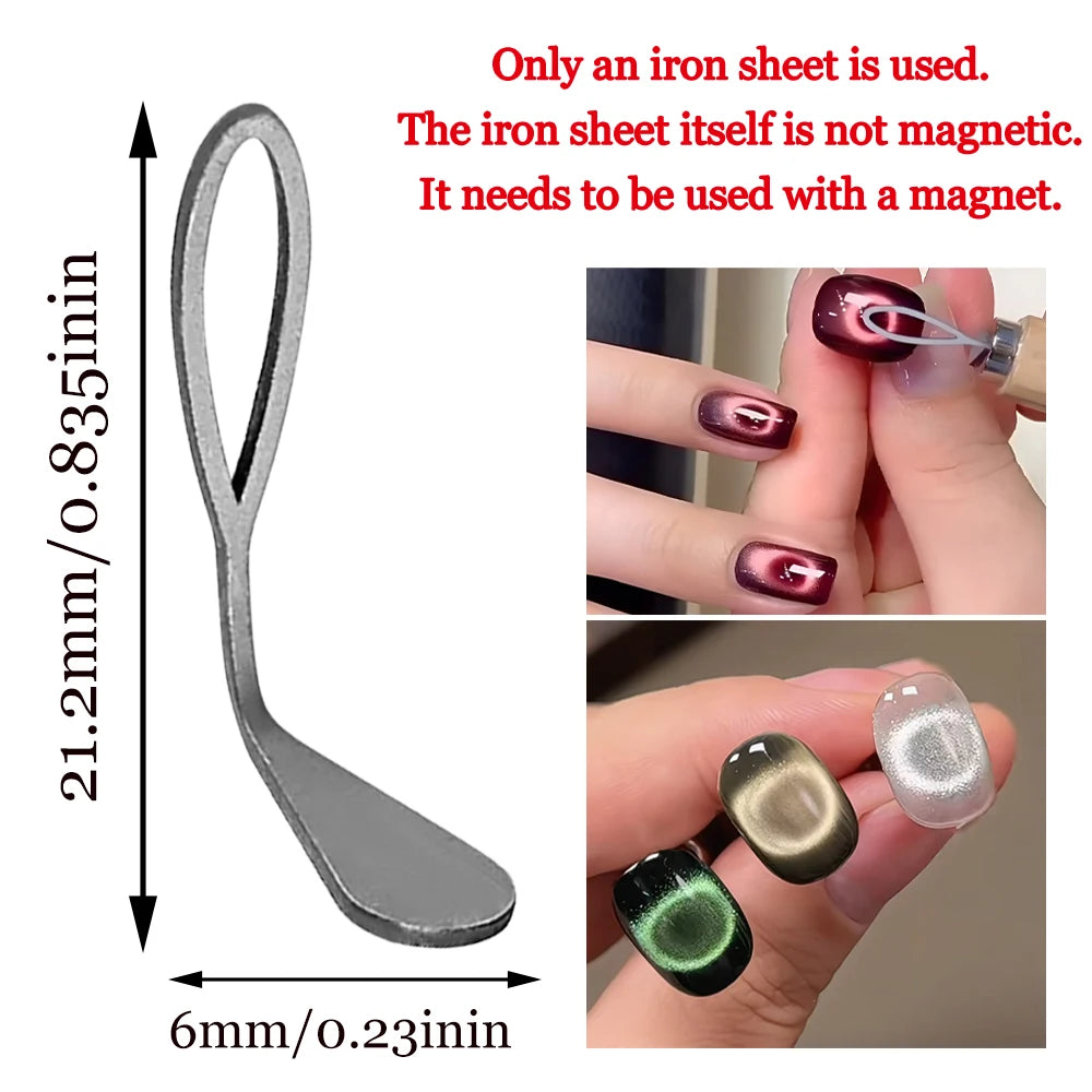 Oval Black Hole Cat Eye Magnet Set Hollow Effect Magnet Stick Create 3D Wave Empty Hole DIY Magnetic Tool Nail Polish Art Design HIP Only Iron Sheets-1Pc