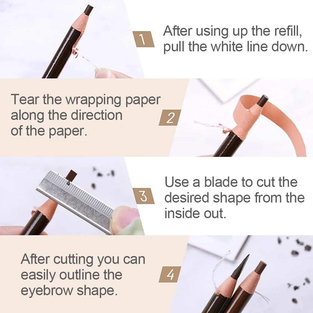 5-Pack Waterproof Microblading Eyebrow Pencil – 5 Shades Eyebrow Pencil Set HIP