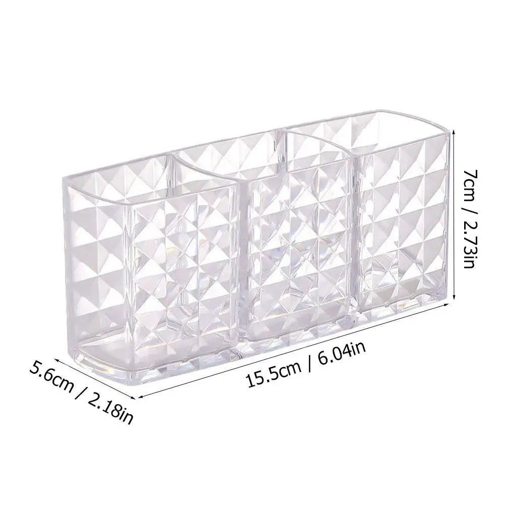 Clear Acrylic Makeup Brush Holder Desk Cosmetic Organizer Lipstick Storage Box Nail Polish Display Stand Rack Jewelry Case HIP