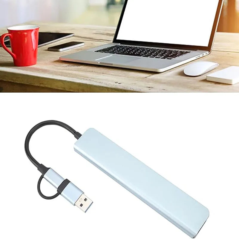 8-in-1 USB-C Hub – 4 USB Ports, SD/TF Card & Audio Jack USB-C Hub HIP