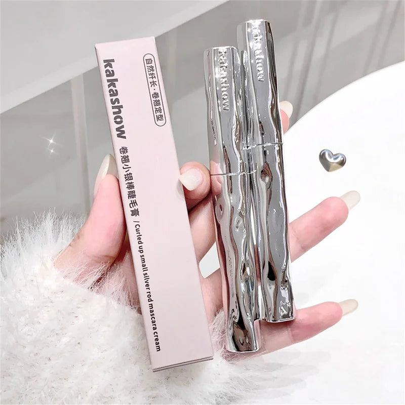 Silver Silk Fiber Matte Mascara Makeup Ultra-Fine Brush Lengthens Eyelashes Waterproof Fast Dry Eyelash Extension Mascara Makeup HIP