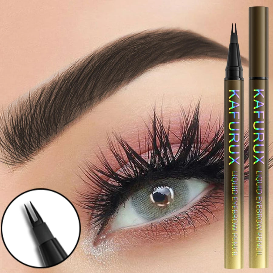 KAFURUX 8-Color Waterproof Microblading Eyebrow Pen – 2-Fork Eyebrow Pencil HIP