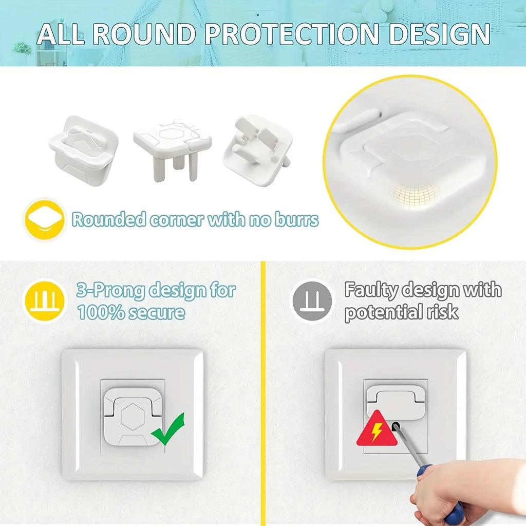 Outlet Covers White Protective Sleeve 3-Hole Sockets 10/20 Pack Outlet Safety Cover HIP
