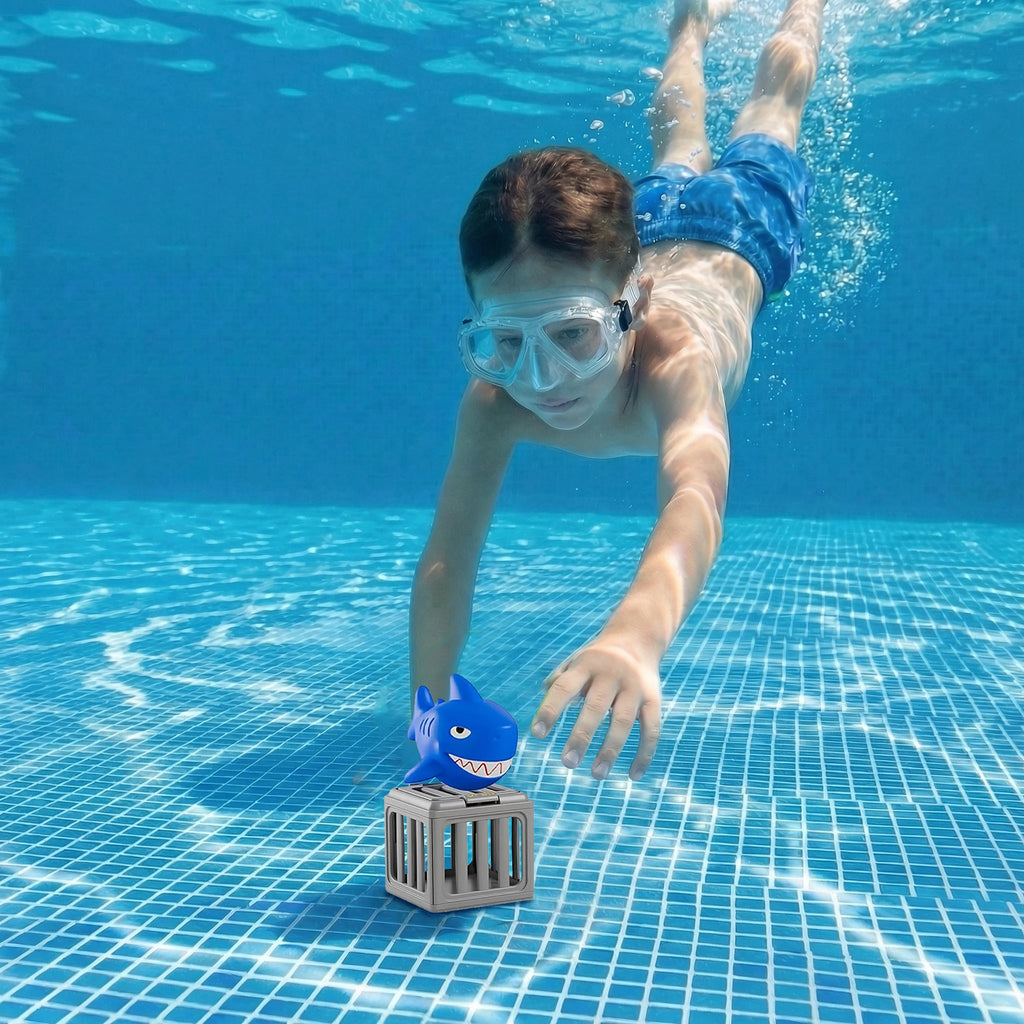 Kids Pool Diving Toys – 6 Animal Rescue Cage Set Pool Diving Toy Set HIP