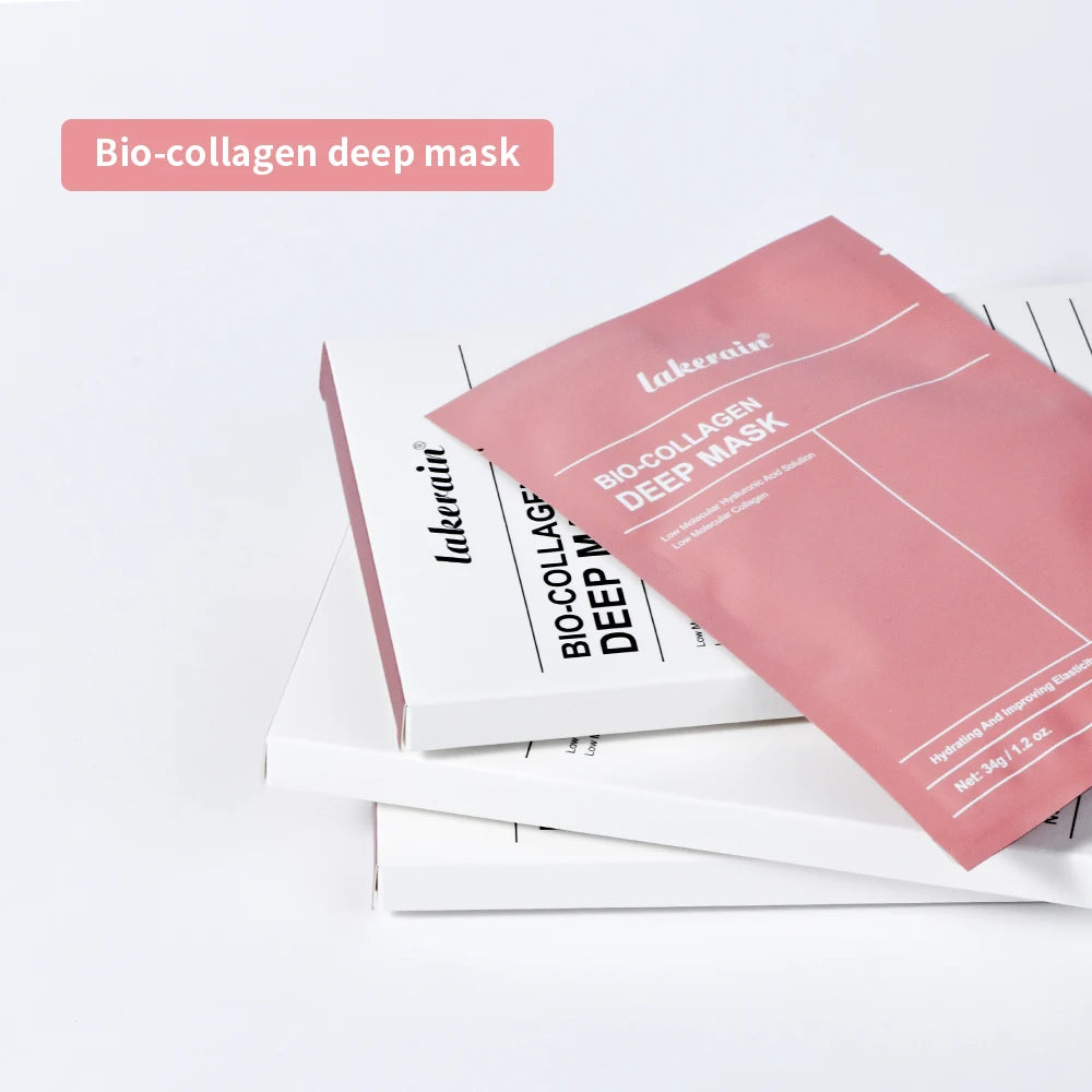Bio-Collagen Real Deep Mask Supplement Collagen Hydrating Overnight Hydrogel Mask Elasticity Improvement Pore Minimizing Firming HIP 12pcs