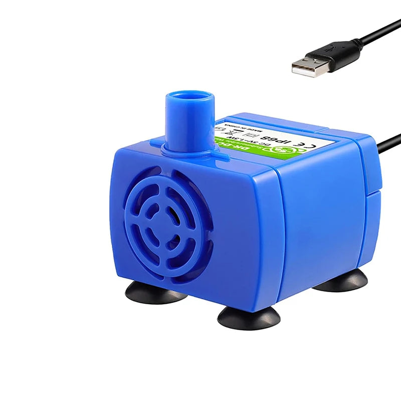 USB Water Pump LED Light Pet Cat Water Fountain Motor Replacement for Cat Flowers Drinking Bowl Dispenser Pet Accessories HIP Blue NO Light 1pcs
