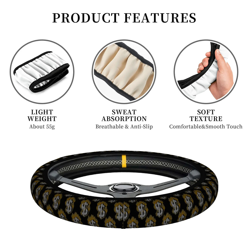 Bat Graphic Neoprene 15" Steering Wheel Cover | Non-Slip SUV Steering Wheel Cover HIP