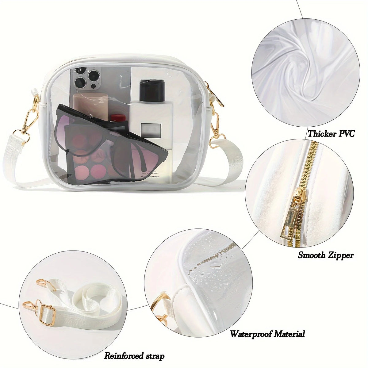 Clear Stadium Approved Crossbody Bag – Concerts & Events Clear Crossbody Bag HIP
