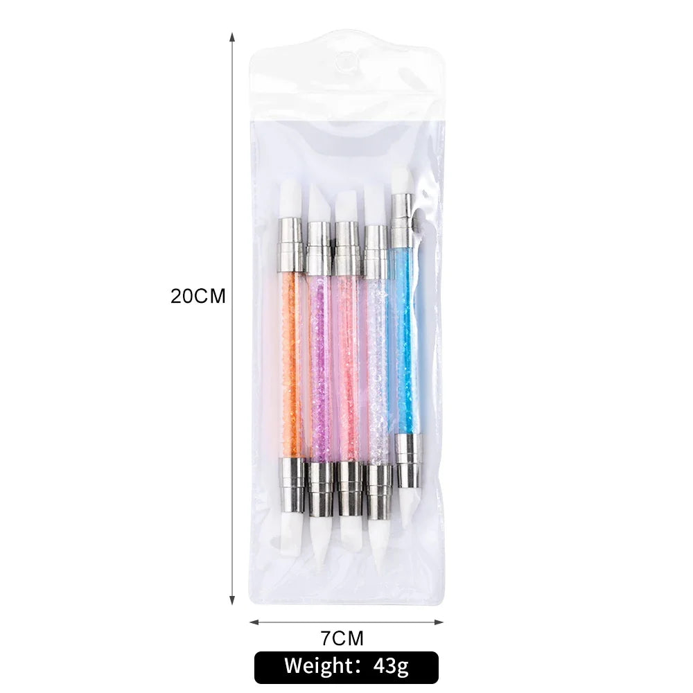5-Pc Dual-Tip Silicone Nail Sculpture Pen Set – 3D Carving Nail Sculpture Pen HIP