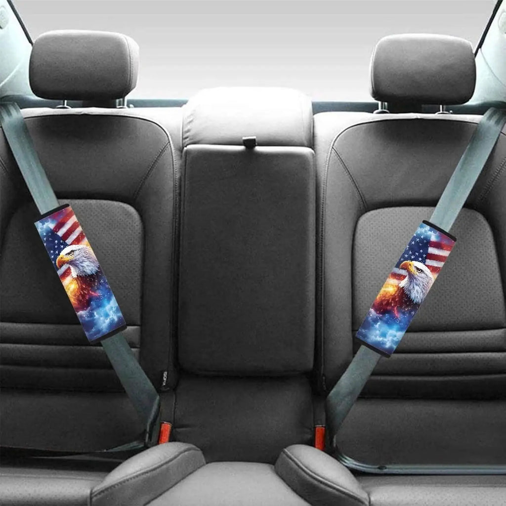 American Flag Eagle Seat Belt Shoulder Pad Covers – 2-Pack Seat Belt Pad Cover HIP