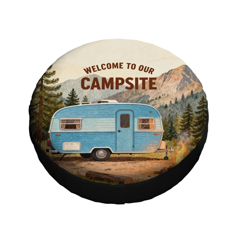 Campsite Spare Tire Cover – Weatherproof Polyester for RV & SUV Spare Tire Cover HIP