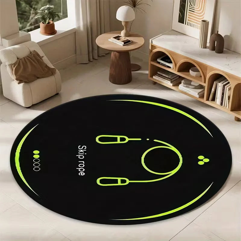 Fluorescent Skipping Rope Print Round Rug – Anti-Slip Mat Printed Round Rug HIP 2 40X40CM