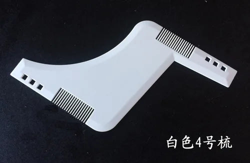 1PC Men Beard Styling Template Stencil Beard Comb for Men Lightweight and Flexible Fits All-In-One Tool Beard Shaping Tool HIP white