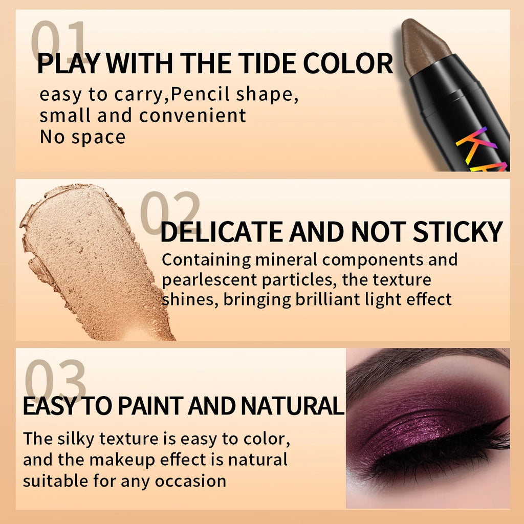 6-Piece Metallic Glitter Eyeshadow Pencil Set – Shimmer Liner Eyeshadow Pencil Set HIP