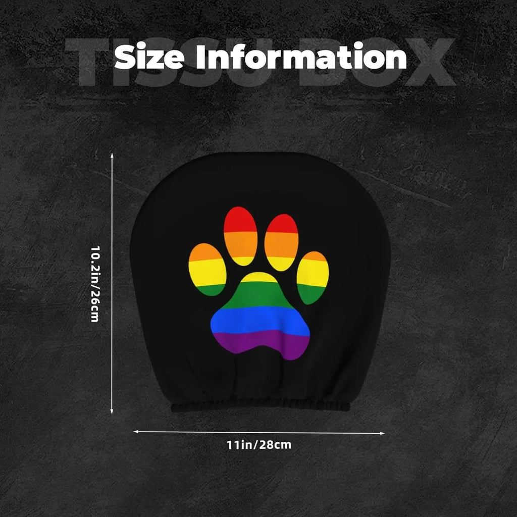 Pride Rainbow Dog Pawprint Car Headrest Covers – 2 Pcs Car Headrest Cover HIP