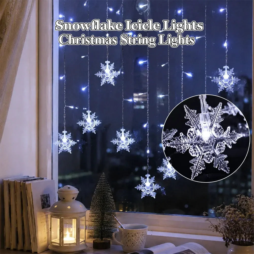 Snowflake/Butterfly Drops 3.5M/4M LED Icicle String Lights With EU/US Plug For Home Outdoor Party Christmas Decorations HIP