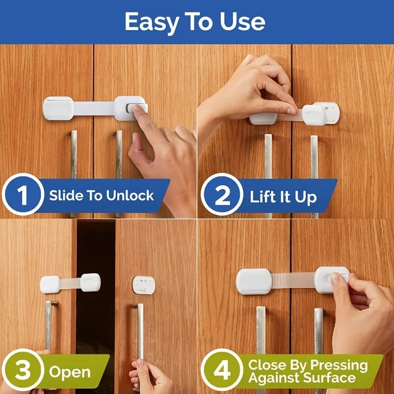 Children's Safety Cabinet Locks for Drawers, Doors & Appliances Child Safety Lock HIP