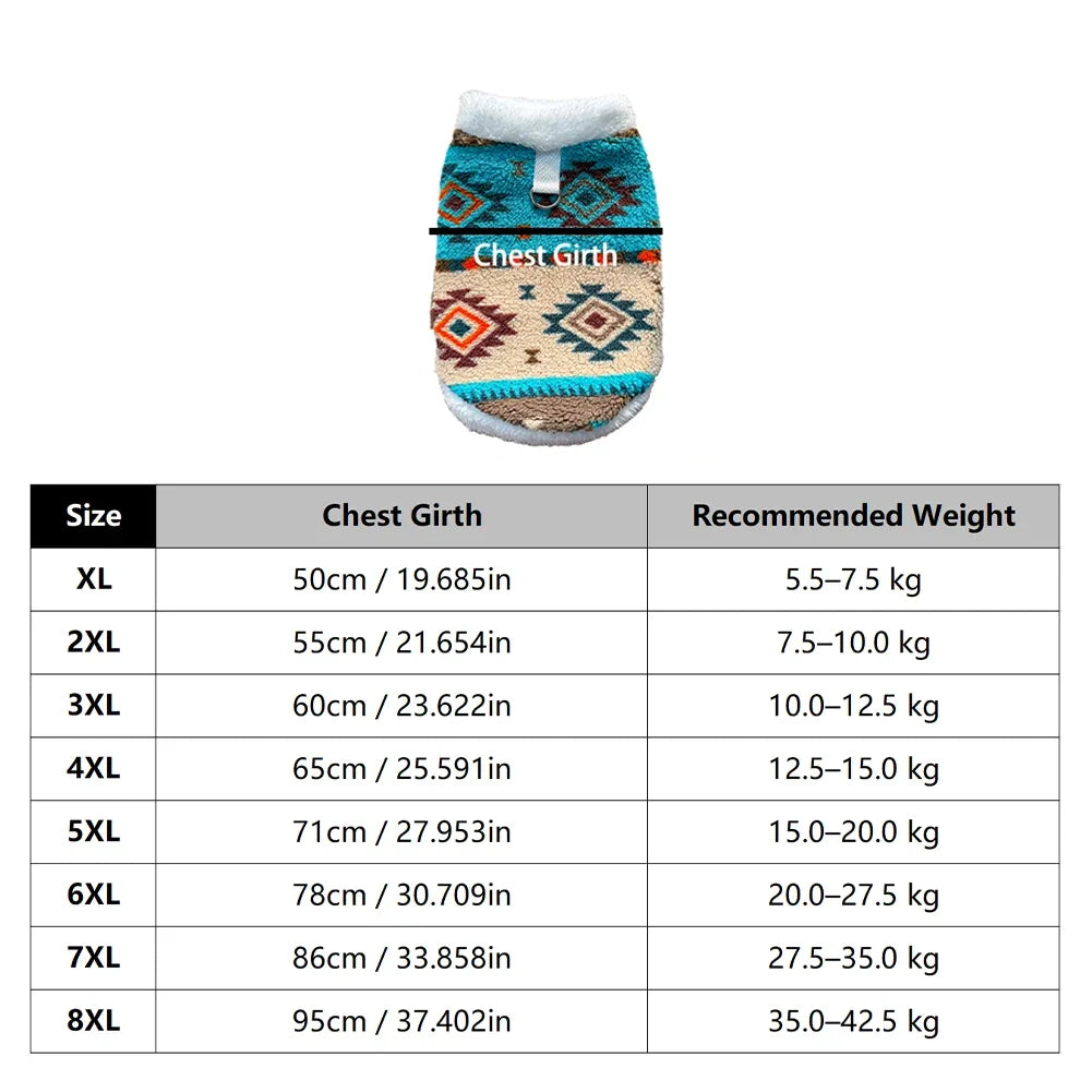 Medium Large Dogs Pullover Sweatshirt Print Fleece Cat Pet Clothes Hoodie XL-8XL Winter Warm Soft Puppy Knit Pattern Plush Vest HIP