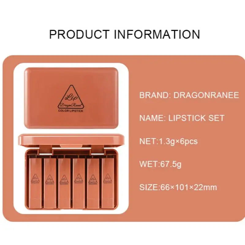 Dragon Ranee 6-Pc Matte Lipstick Set – Waterproof & Long Lasting Matte Lipstick Set HIP
