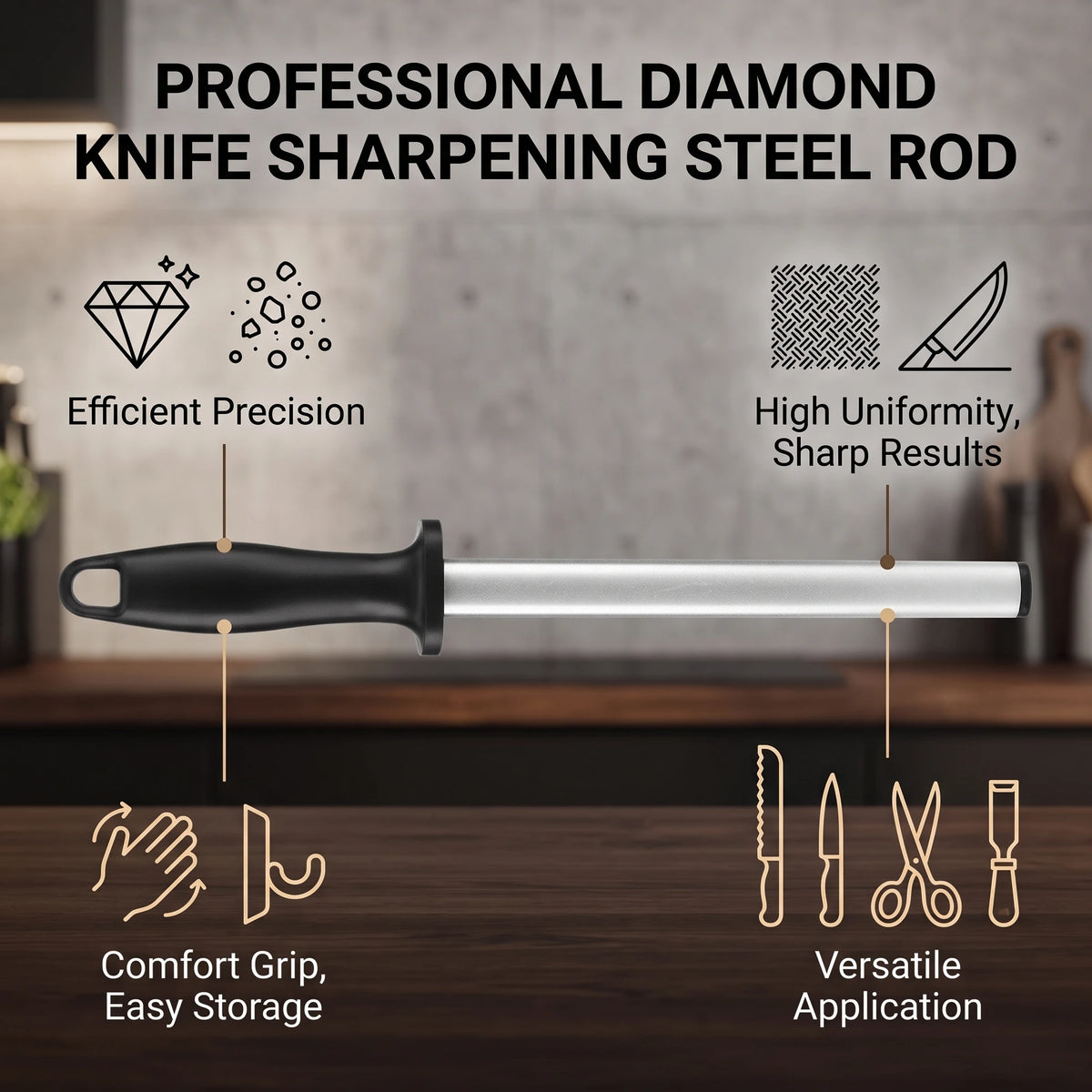 Knife Sharpening Steel 8 Inch Professional Knife Sharpening Steel Rod Home Kitchen Sharpener Stone Tool Kitchen Sharpener HIP