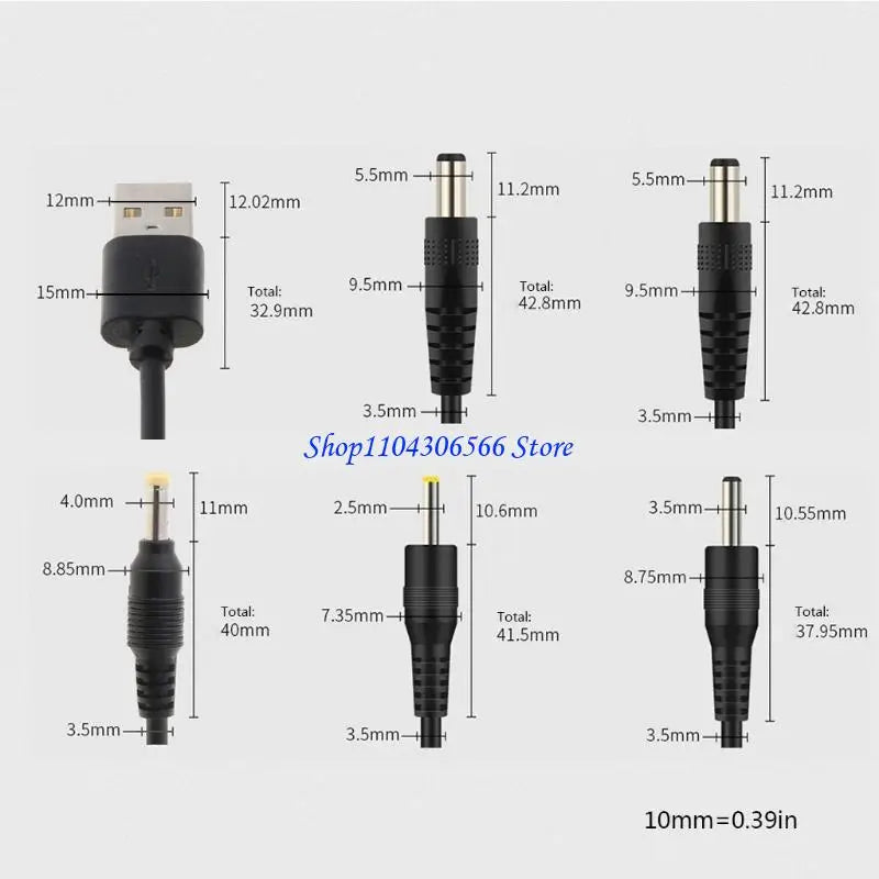 USB to DC Charging Cable – Power Supply Cord up to 3A USB DC Power Cable HIP